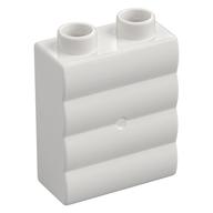 Duplo Brick 1 x 2 x 2 Log Effect (White)