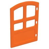 Duplo Door 1 x 4 x 4 with Four Panes, Different Size and Curved Top (Orange)