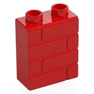 Duplo Brick 1 x 2 x 2 Brick Effect (Red)