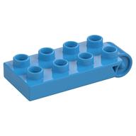 Duplo Plate 2 x 5 with 8 Studs and Hinge (Dark Azure)
