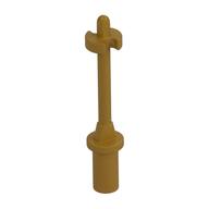 Bar 3L with Handle, Stop Ring and Side Stops (Minifig Ski Pole) (Pearl Gold)