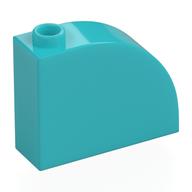 Brick Curved 1 x 3 x 2 (Medium Azure)