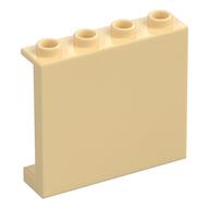 Panel 1 x 4 x 3 [Side Supports / Hollow Studs] (Tan)
