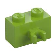 Brick Special 1 x 2 with Vertical Clip [Open O Clip] (Lime)