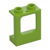 Window 1 x 2 x 2 Plane, Hollow Studs, Single Hole Top and Bottom for Glass (Lime)