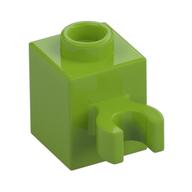 Brick Special 1 x 1 with Clip Vertical [Open O Clip, Hollow Stud] (Lime)