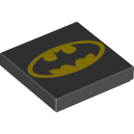 Tile 2 x 2 with Batman Logo Print (Black)