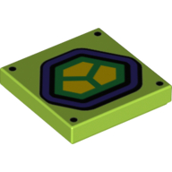 Tile 2 x 2 with Lex Luthor Power Armour Print (Lime)
