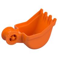 Duplo Digger Bucket - Small with Locking Ring - 4 teeth (Orange)