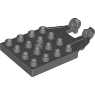 Duplo Plate 4 x 4 with 16 Studs and Hinge (Dark Bluish Gray)