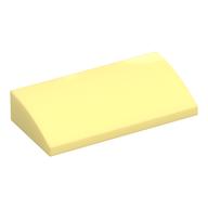 Brick Curved 2 x 4 x 2/3 No Studs, with Bottom Tubes (Bright Light Yellow)
