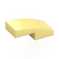 Brick Curved 2 x 1 No Studs [1/2 Bow] (Bright Light Yellow)