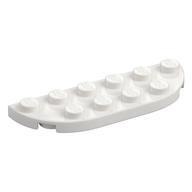 Plate Round Corners 2 x 6 Double (White)