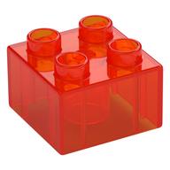 Duplo Brick 2 x 2 (Trans-Neon Orange)