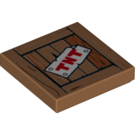 Tile 2 x 2 with 'TNT' on Wood Grain Print (Medium Nougat)
