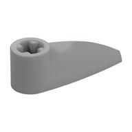 Technic Tooth 1 x 3 with Axle Hole [Rounded Underside] (Light Bluish Gray)