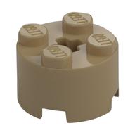 Brick Round 2 x 2 with Axle Hole (Dark Tan)