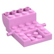 Vehicle Base, Carriage 4 x 6 x 1 2/3 with Wheel Clip Pins (Bright Pink)