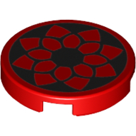 Tile Round 2 x 2 with Star Wars Eclipse Fighter Logo Print (Red)