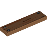 Tile 1 x 4 with Wood Groove and Nails Print (Medium Nougat)