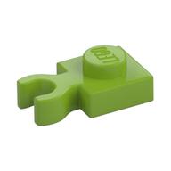 Plate Special 1 x 1 with Clip Vertical [Thick Open O Clip] (Lime)