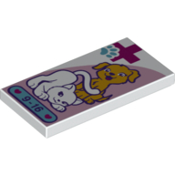Tile 2 x 4 with Friends Animal Hospital Print (White)