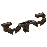 Train Motor Decorative Side 10 x 2 x 2 with Open Hub Points (for RC Train Motor) [Stepped Edges] (Dark Brown)