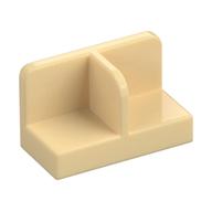 Panel 1 x 2 x 1 with Rounded Corners and Central Divider (Tan)