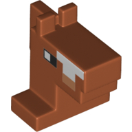 Animal Body Part, Horse Head 1 x 2 with Brown Nose Print (Dark Orange)