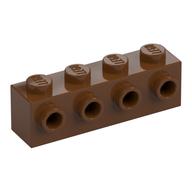 Brick Special 1 x 4 with 4 Studs on One Side (Reddish Brown)