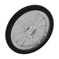Wheel Wheelchair with Fixed Black Hard Rubber Tire, with Clip Hole (Trans-Clear)