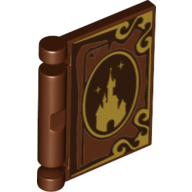 Book Cover with Disney Castle Print (Reddish Brown)