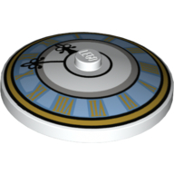 Dish 4 x 4 Inverted [Radar] with Clock Face Light Blue with Roman Numerals Print (White)