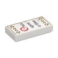 Tile 1 x 2 with 'Once upon a time...' and Gold Scrollwork Print (White)