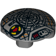 Plate Round 2 x 2 with Rounded Bottom with Ghostbusters Reboot Proton Pack Print (Dark Bluish Gray)