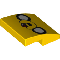 Brick Curved 2 x 2 x 2/3 with Jake the Dog Face Print (Yellow)