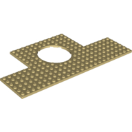 Plate Special 12 x 24 with 6 x 6 Square Cutouts at 2 Corners and 6 x 6 Round Cutout (Tan)