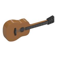 Musical Instrument Guitar Acoustic with Black Neck and Silver Strings Print (Medium Nougat)
