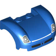 Vehicle Body, Wheel Arch / Mudguard 3 x 4 x 1 2/3 Curved Fenders with Silver Headlights - White Trim and Black Air Intakes Print (Blue)