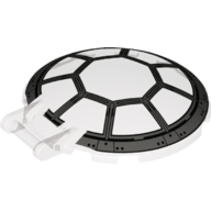 Dish 6 x 6 Inverted - No Studs with Handle with TIE Fighter Cockpit Print (Trans-Brown)