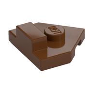 Plate Special 2 x 2 Wedge, Center Stud, 1 x 1/2 Raised Tab (Reddish Brown)
