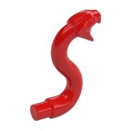 Animal, Snake Head with Open Mouth, Fangs and Curved Neck with Bar (Red)