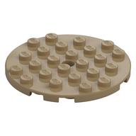Plate Round 6 x 6 with Hole (Dark Tan)