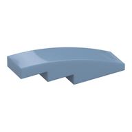 Brick Curved 4 x 1 No Studs [Stud Holder with Symmetric Ridges] (Sand Blue)