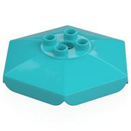 Duplo Umbrella / Parasol Top with Axle Hole [Plain] (Medium Azure)