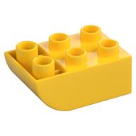 Duplo Brick 2 x 3 with Curved Bottom (Yellow)