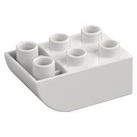 Duplo Brick 2 x 3 with Curved Bottom (White)