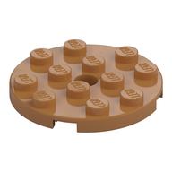 Plate Round 4 x 4 with Pin Hole (Medium Nougat)
