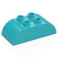 Duplo Brick 2 x 4 Curved Top (Medium Azure)