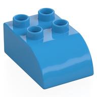 Duplo Brick 2 x 3 with Curved Top (Dark Azure)